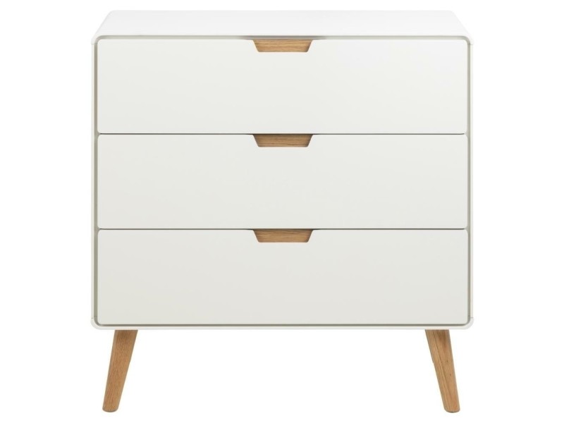 Komoda Lowell z 3 szufladami biała - ACTONA